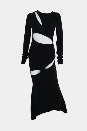 Long Sleeve Cut-Out Jersey Dress