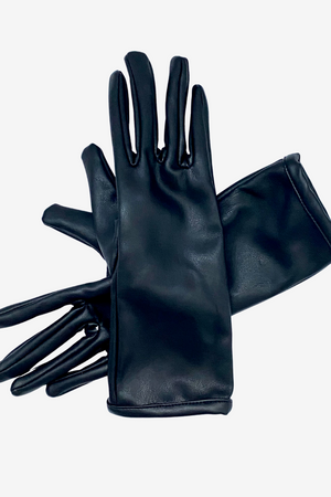 Vegan Leather Gloves In Black