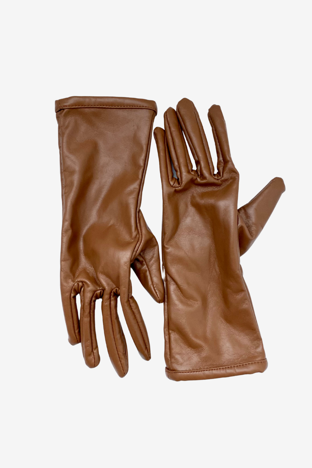 Vegan Leather Gloves In brown
