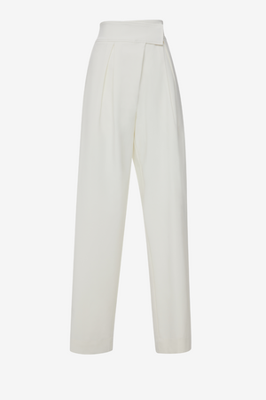 "Nori" Pleated Trouser In Bone